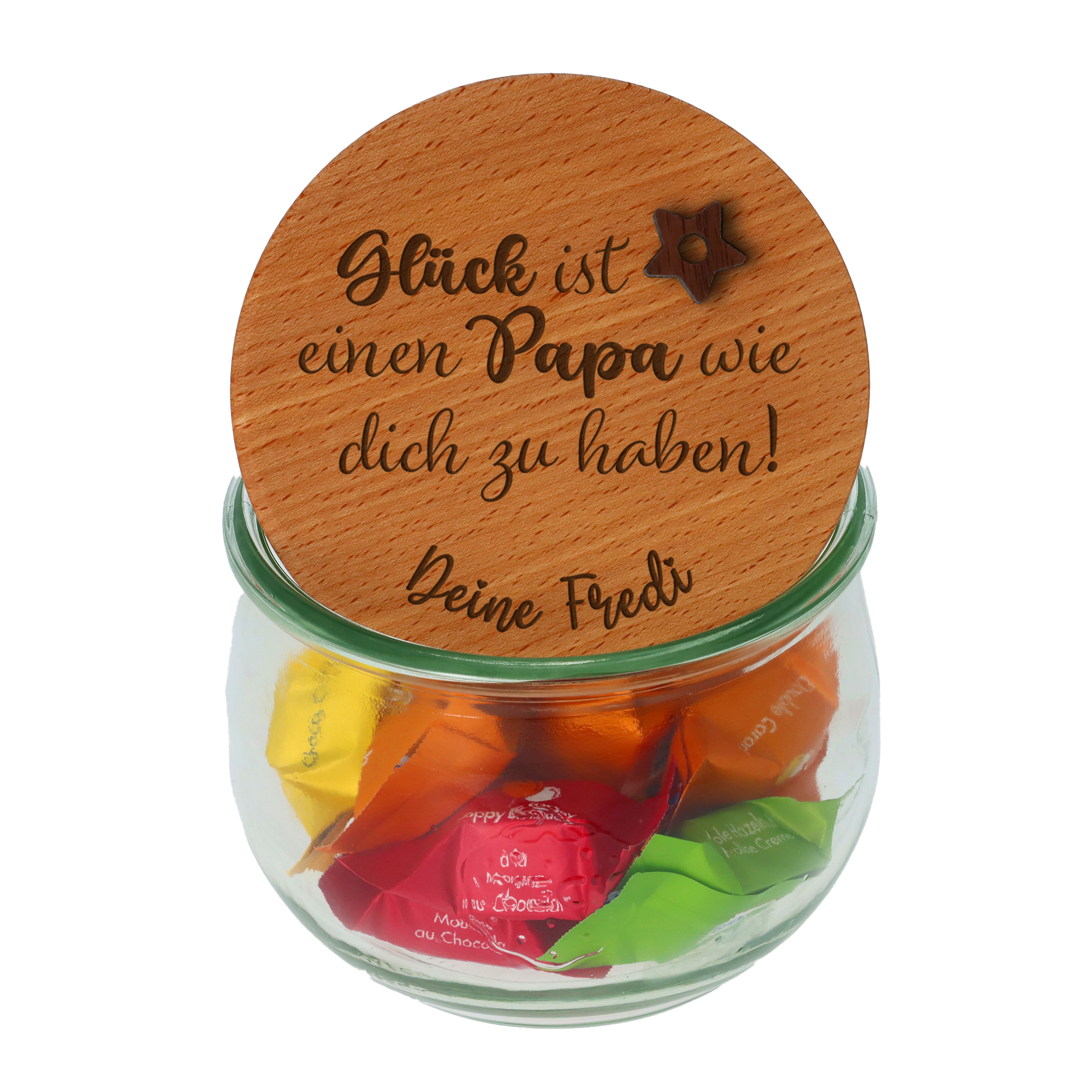 Goodtimes Geschenkglas Glück ist Papa Name